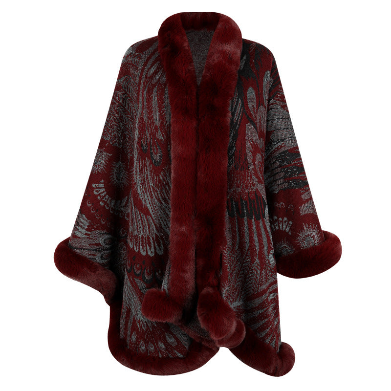 Damen Poncho Weich Fleece Wärme Schal