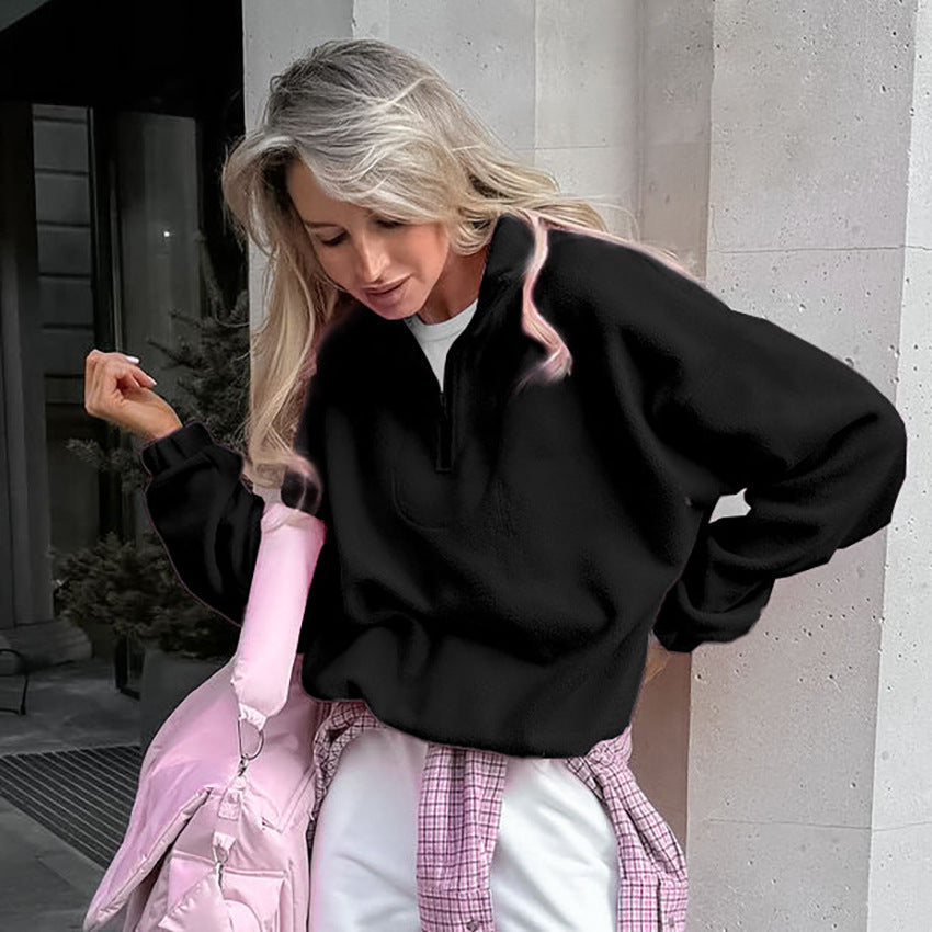 Damen Fleece Pullover Weich und Warm