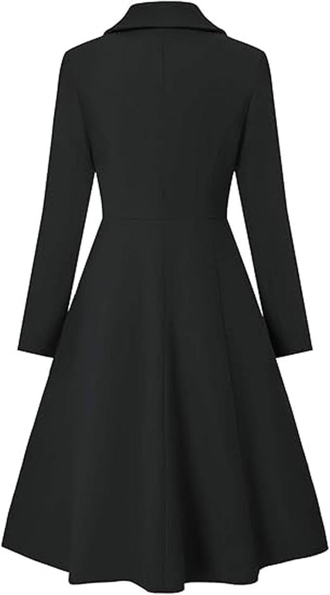 Damen Oversize Mantel Elegant Doppelter Knopf