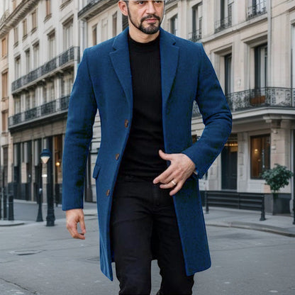 Herren Wollmantel Elegant Grau