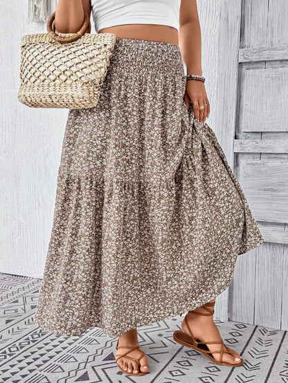 Damen Maxirock Floral Elegant Lang