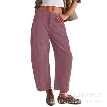 Damen Palazzo-Hosen Bequem und Stylisch Mit Seiten-Taschen