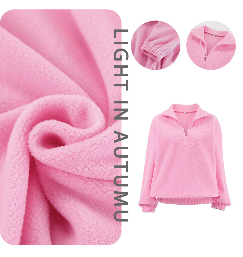 Damen Fleece Pullover Weich und Warm