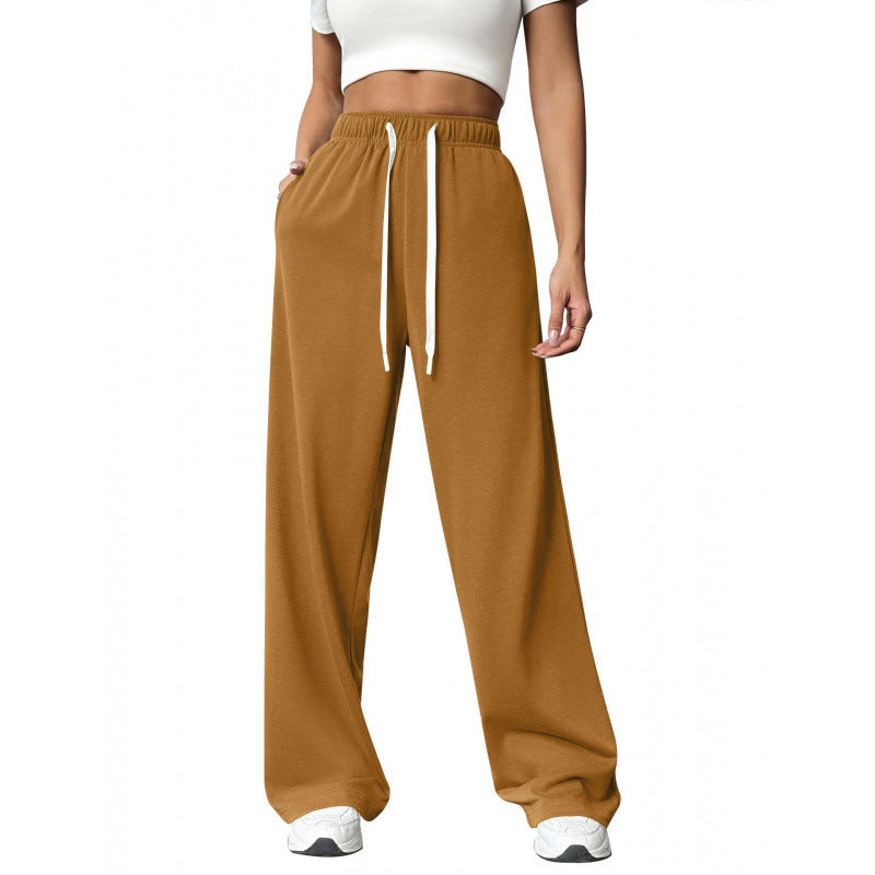 Damen Freizeithose Bequem Elastisch Weites Bein