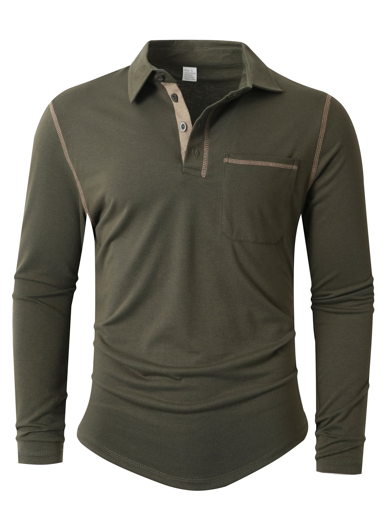 Herren Langarm Poloshirt Elegant Sportlich