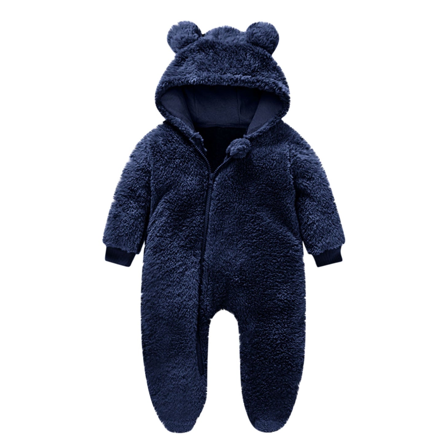 Kinder Fleece Overall Bärenohren Kuschelwarm