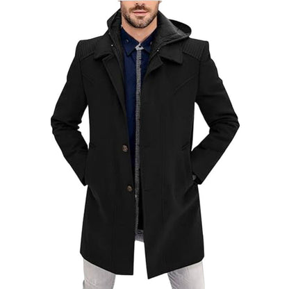 Herren Wintermantel Elegant Schwarz Modern