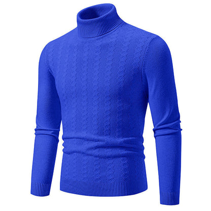 Herren Pullover Rollkragen Strick Zopfmuster
