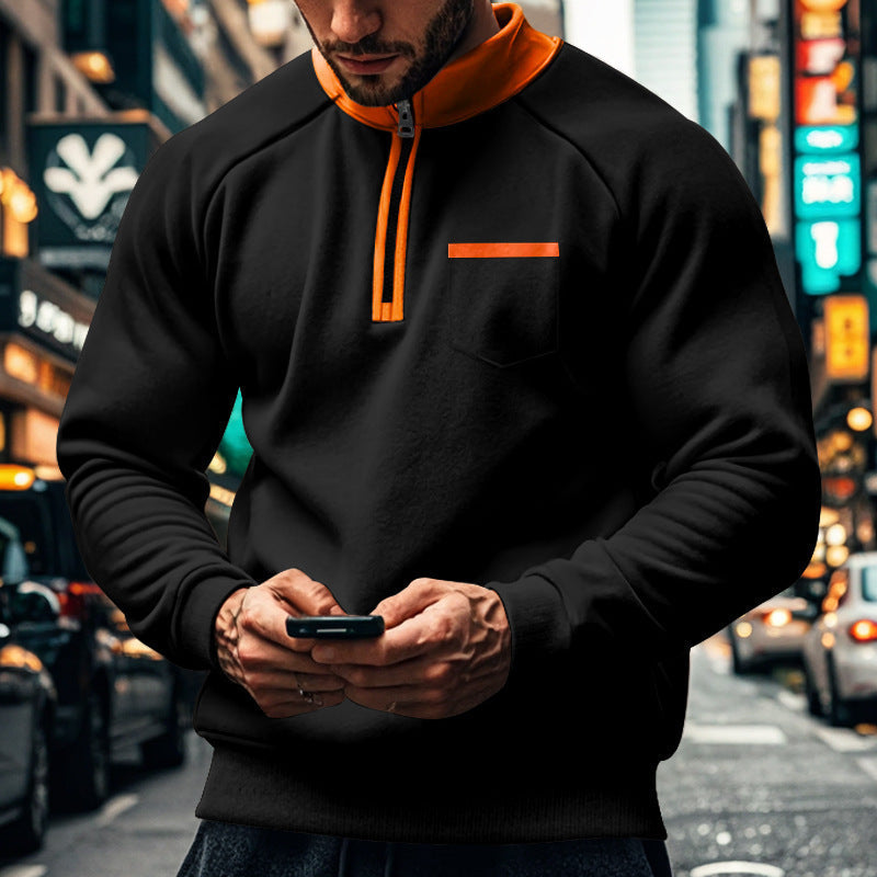 Herren Sportpullover Kurz Reißverschluss Praktisch