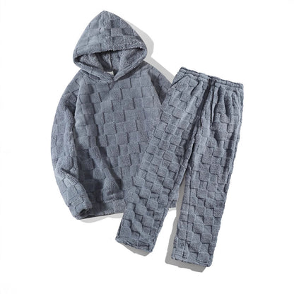 Damen Fleece Set Kapuze Elastisch Bequem