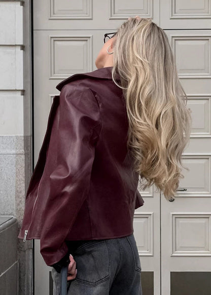 Edle Lederjacke Biker Style - IdealeKleiden