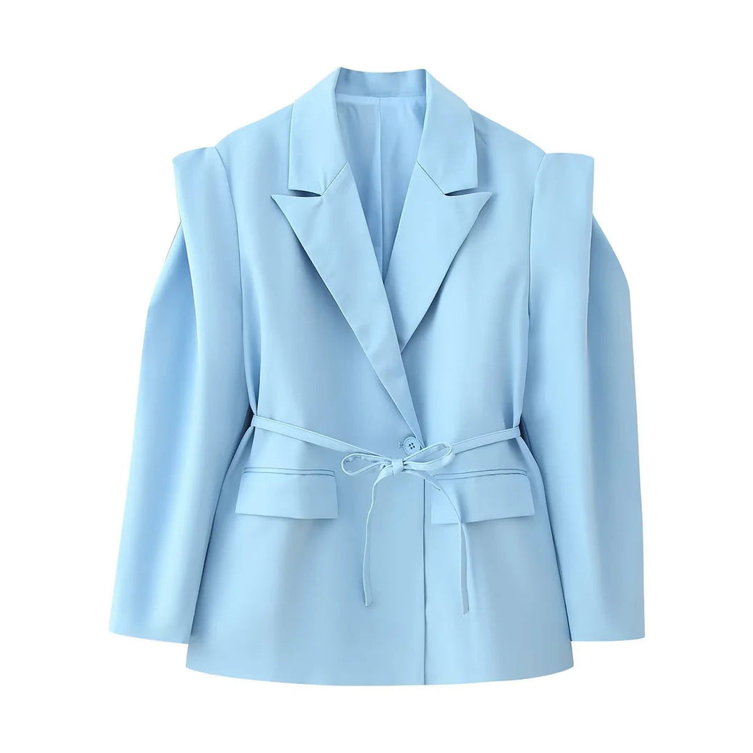 Damen Oversized BlazerJacke Elegant mit Gürtel
