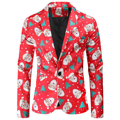 Herren Weihnachtsblazer Festlich Rot Grün