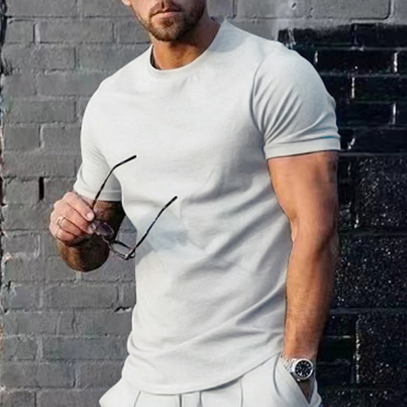 Herren T-Shirt Rundhals Baumwolle Bequem