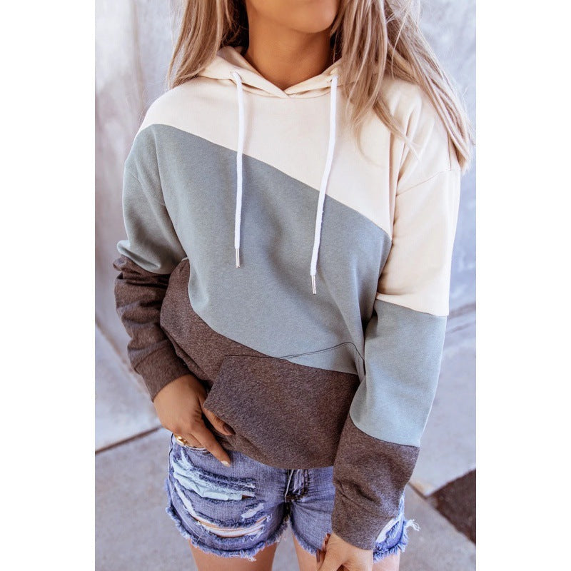 Kapuzenpullover Bequem Baumwolle Langarm Tiefes Blau