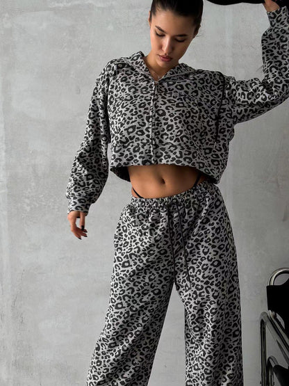 Damen Sportset Kapuzenpullover und Jogginghose Komfort Set