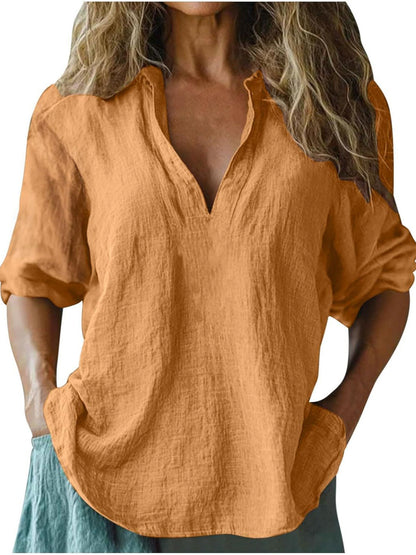 Damen Leinenbluse Sommerleich leicht