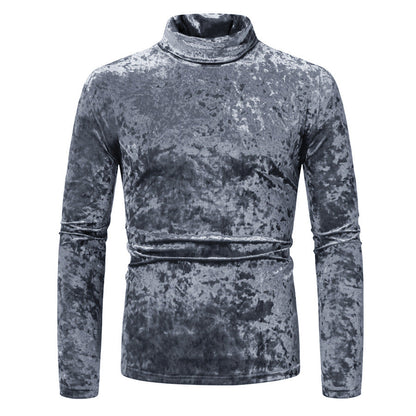 Herren Rollkragenpullover Samt Elegant Modern