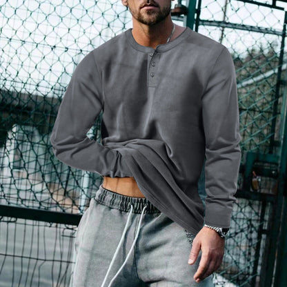 Herren Langarm-Shirt Klassisch Weich Baumwolle