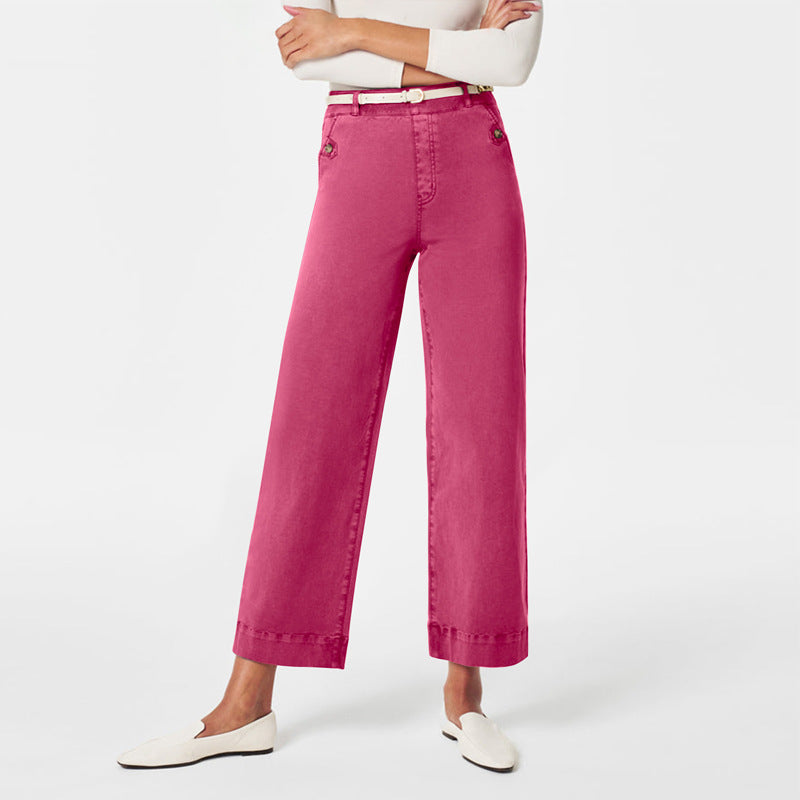 Damen Hose Weit Bequem Elegant Geschnitten