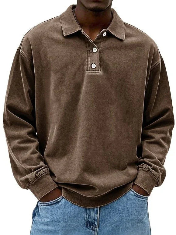 Herren Polo Shirt Langärmlig Sportlich