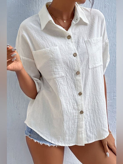 Damen Leinenbluse Sommerleicht Elegantes Design