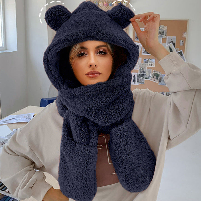 Damenmütze mit Schal Weich Warm