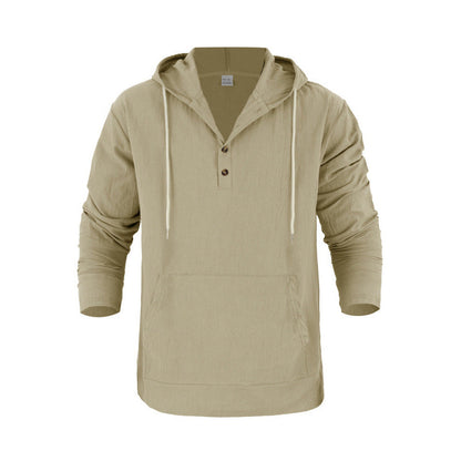 Herren Kapuzenpullover Mit Taschen Und Knöpfen