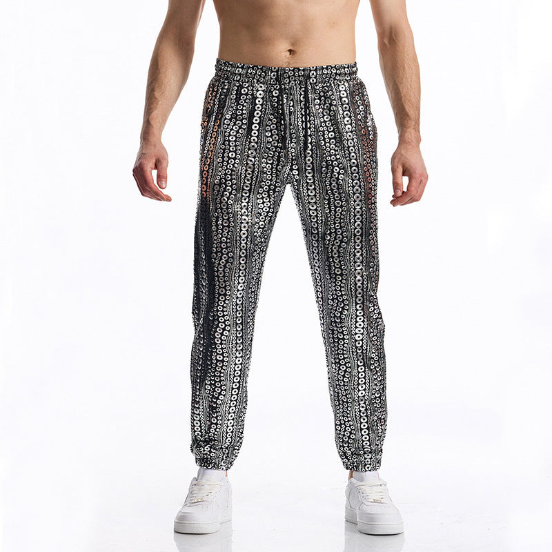 Herren Glitzer Jogginghose Elegantes Design
