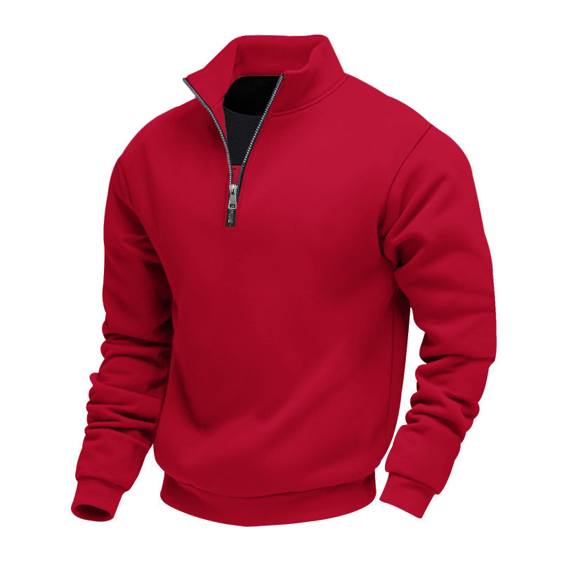 Herren Fleece Pullover Stehkragen Warm