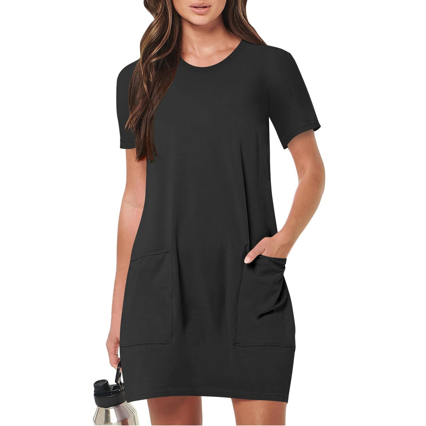 Damen Leichtes Sommerkleid mit Taschen