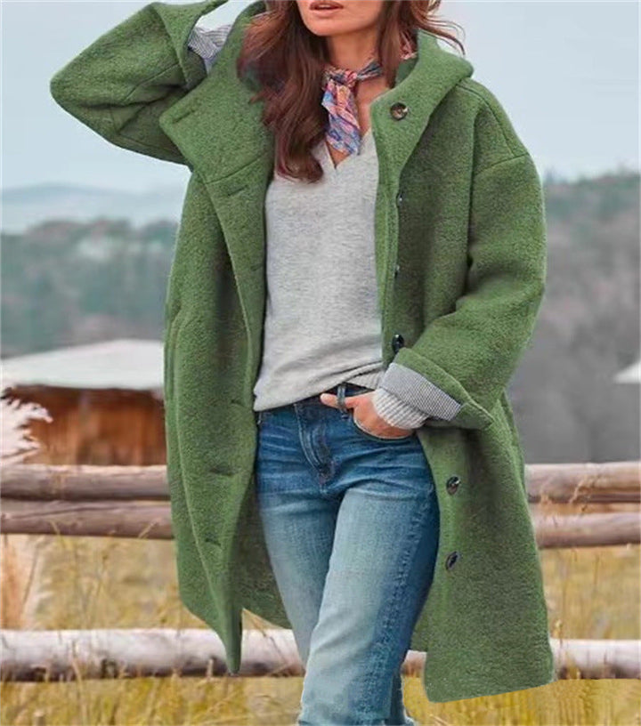 Damen Wintermantel Langärmlig Bequem Stylish