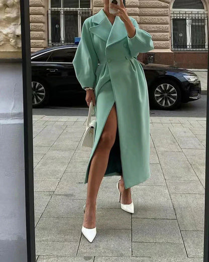 Mantel Doppelreihen-Knopf Übergröße Elegant & Chic