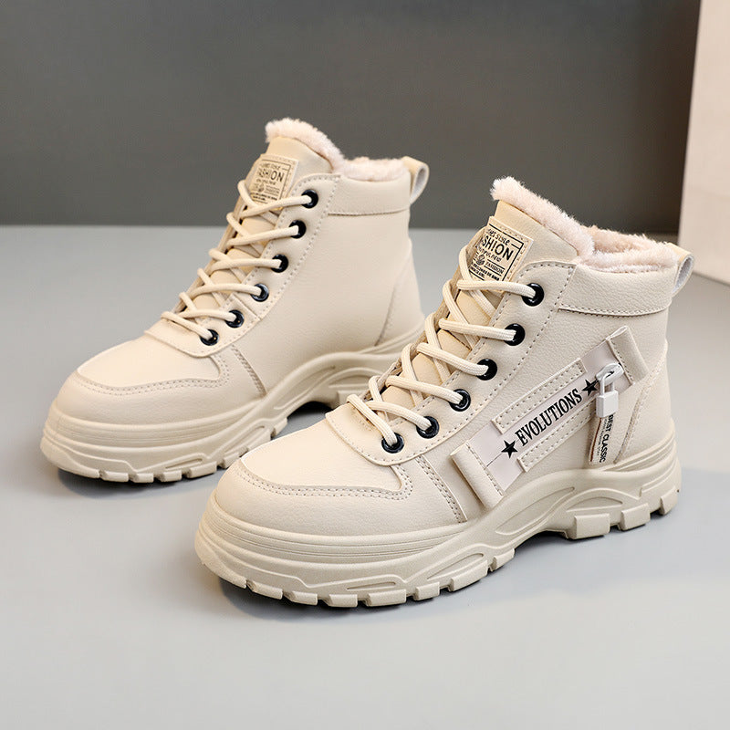 Modische Stiefel High-Top Kunstleder Plateau