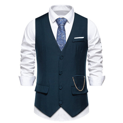 Herren Anzugsweste Elegant Modern mit Taschen