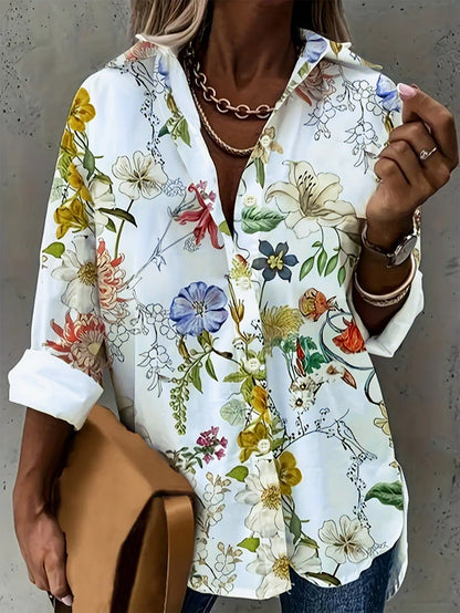 Damenbluse Elegant Floralmuster Bequem