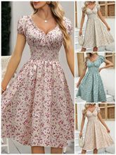 Sommer Maxikleid Damen Rüschendetails Elastisch - IdealeKleiden