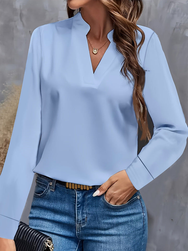 Elegante Damenbluse V-Ausschnitt Modern Chic