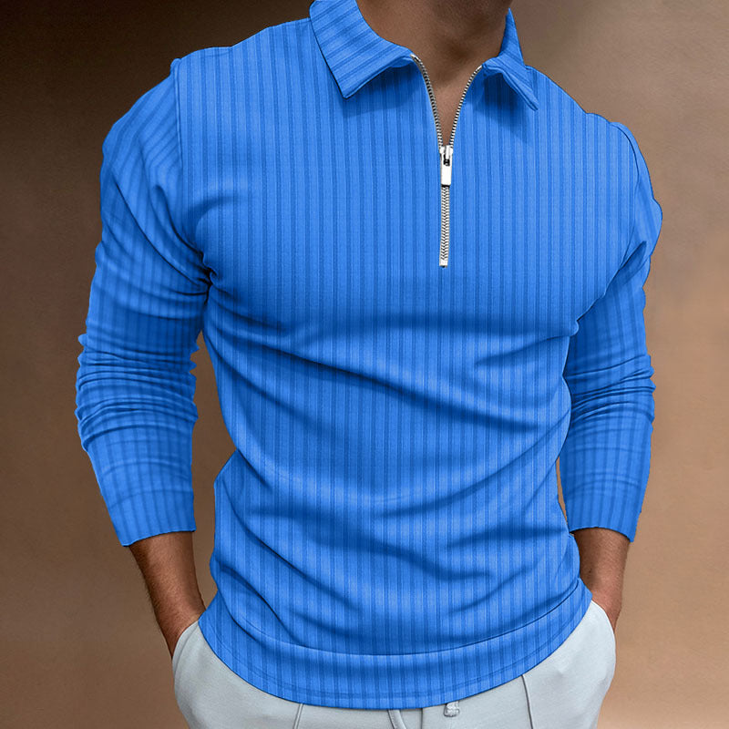 Herren Poloshirt Modern Reißverschluss Style