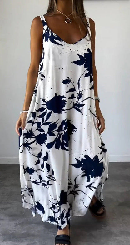Damen Maxikleid Floral Elegant Lang