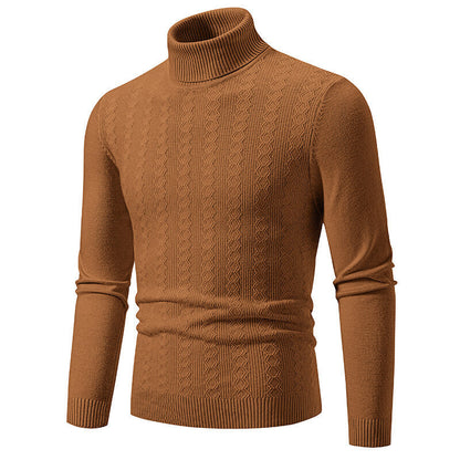 Herren Pullover Rollkragen Strick Zopfmuster