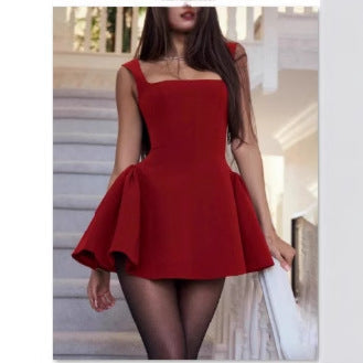 Damen Minikleid Sommer Röckchen Schulterfrei