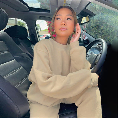 Damen Fleece Lounge Set Bequem Gemütlich