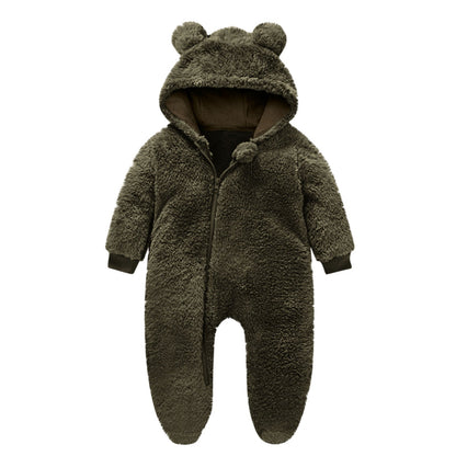 Kinder Fleece Overall Bärenohren Kuschelwarm