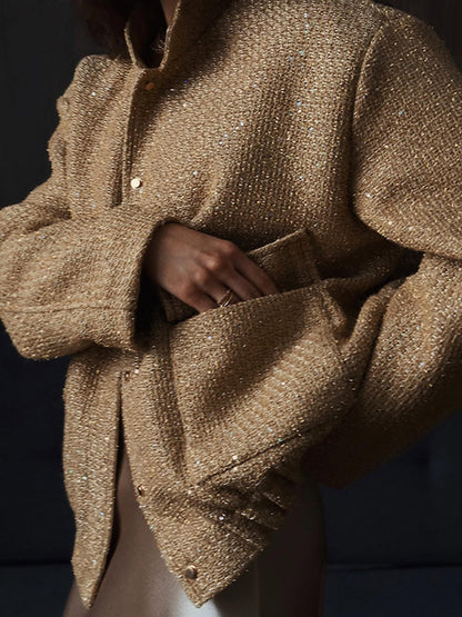 Glamouröse Damenjacke Oversized Glitzer Effekt