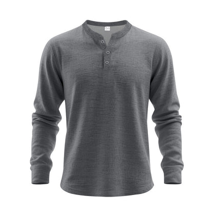 Herren Langarmshirt Elegantes Design Knöpfe