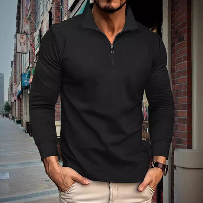 Herren Sportpullover Kurz Reißverschluss Modern Fit