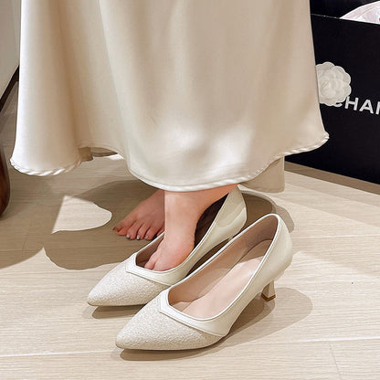 Damen High Heels Pumps Spitze Effekt