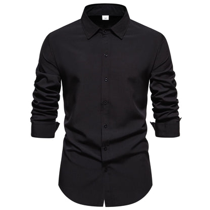 Herren Langarmhemd Baumwolle Moderner Schnitt