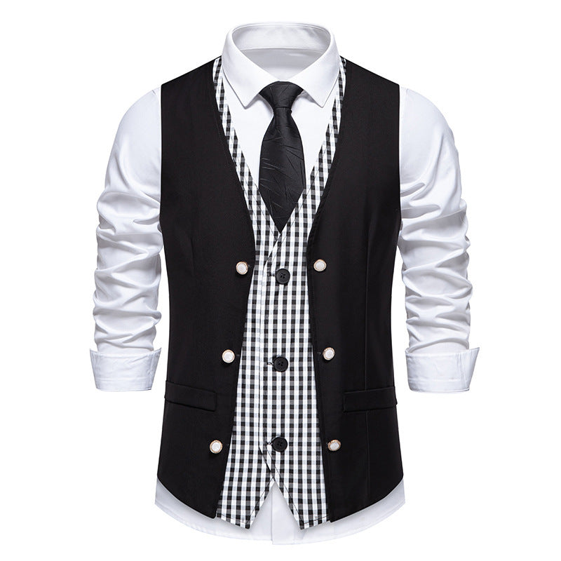 Herren Weste Elegant Kariert Modern